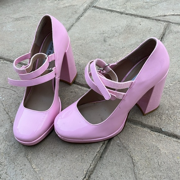 Steve Madden heels platform pink patten leather - Picture 2 of 3